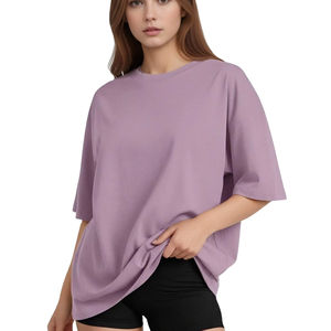 Camiseta Extra Grande de Algodón Ecológico para Mujer, Diseño Largo y Ajustado con Logotipo Personalizado, Estilo Casual para Verano - Product Image 1