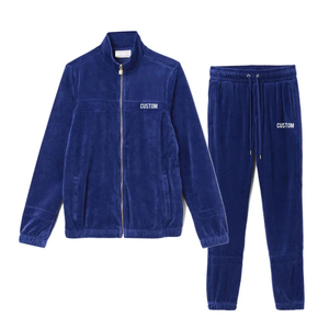 Custom Breathable Casual Men Winter Plus Size Acid Wash Printed Velvet <b>Tracksuit</b> <b>Velour</b> Soft Micro Velvet Suit Full Sleeves 100% - Product Image 1
