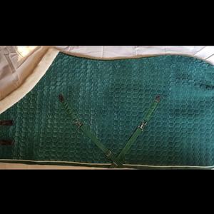 Couvertures pour chevaux en velours rembourrées, brillantes, luxueuses, confortables, durables, élégantes, imperméables, pour l'hiver, l'écurie, les concours, en coton, polaire et maille. - Product Image 2