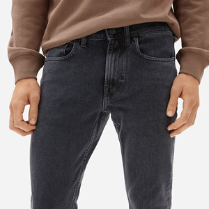 Jeans en denim pour hommes coupe classique à prix abordable, nouveau design respirant, style streetwear, coupe slim noire personnalisée pour hommes - Product Image 4