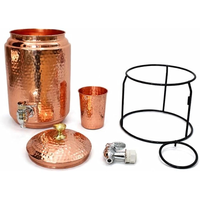 Distributeur d'eau en cuivre pur à 99 % de style antique, bouilloire écologique de 5 L de haute qualité avec couvercle, couleur et logo personnalisables pour hôtels