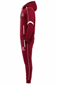 Conjunto deportivo de 2 piezas para hombre, sudadera con cuello y diseño de rayas personalizadas, en algodón/poliéster, cómodo y de corte ajustado. - Product Image 4
