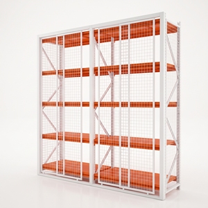 Étagère de moyenne capacité avec portes coulissantes en acier laminé à froid, gain de place, avec revêtement en poudre gris - Product Image 4