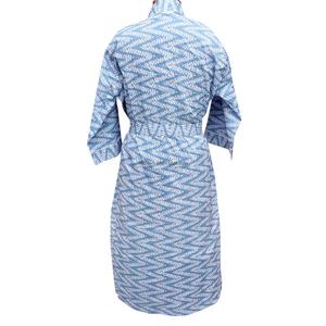 Robe Kimono Écologique à Imprimé Floral, Col en V, Manches Longues, Tenue Décontractée Printemps, Fermeture Ceinture, 100% Coton, Séchage Rapide - Product Image 6