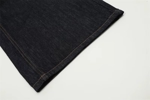 Jeans droits pour hommes bleu foncé style urbain, avec impression, adoucissants, délavage sable, respirants, imperméables, personnalisés, style hip-hop, de créateur - Product Image 4