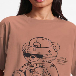 เสื้อยืดแขนสั้นสำหรับผู้ชายเสื้อยืดทรงหลวม2023ใหม่ - Product Image 1