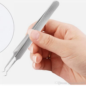 Pince à épiler professionnelle en acier inoxydable à lame unique pour l'élimination des points noirs et des boutons - Product Image 3