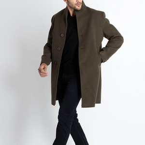 Hot Selling <b>Men's</b> Trench Wool <b>Overcoat</b> <b>Winter</b> Wear Custom Made High Quality Material OEM Service Fully Customized Sheep Button - Product Image 5