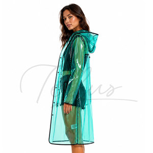 Manteau de pluie long imperméable pour femme, style coupe-vent personnalisé 2026, en EVA transparent, tendance et imperméable - Product Image 4