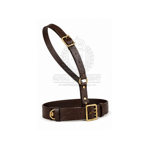Ceinture Sam Browne en cuir classique avec sangle de taille réglable et détails décoratifs pour tenues formelles et événements - Product Image 6