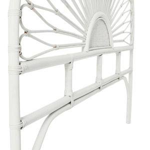 Tête de lit murale en rotin moderne pour la maison, style vietnamien, avec motif floral blanc et arche, pour chambre à coucher - Product Image 4