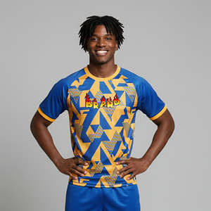 Camiseta Deportiva de Fútbol para Hombre, Manga Corta, Diseño Sublimado Personalizado, Transpirable, de Secado Rápido, Alta Calidad, Hecha a Medida, 100% Poliéster - Product Image 1