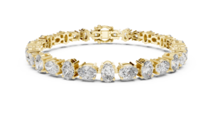 Pulsera de tenis de lujo con diamantes cultivados en laboratorio de corte oval único, chapada en rodio, con piedras laterales de corte oval de 7.7 quilates, en oro rosa de 18 quilates. - Product Image 6