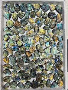 High Quality Labradorite Carved Cabochon Natural Flash Labradorite Loose Gemstone for Designer Jewelry Wholesale Price <b>Stones</b>, - Product Image 2