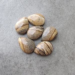 Jaspe Marrón Natural en Forma de Pera, Cabujón con Base Plana, Calibrado, Grado AAA, para Joyería - Product Image 1
