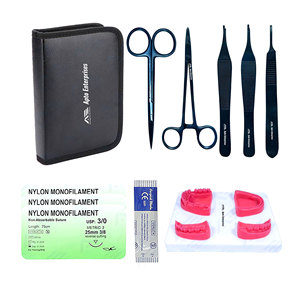 El mejor Material, 15 Uds., Kit de práctica de sutura, herramientas quirúrgicas manuales ecológicas con fórceps recubiertos de Color, instrumentos médicos de primeros auxilios - Product Image 1