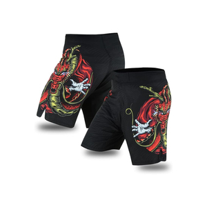 Pantalones de Entrenamiento Deportivo de Muay Thai para Hombre y Mujer, Shorts de MMA con Logotipo Frontal para Artes Marciales, Shorts de Jiu Jitsu - Product Image 1