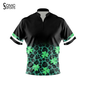 Men Custom Made Sublimation Christmas Turkey <b>Bowling</b> Jersey Quick Dry Breathable <b>Bowling</b> Bulk Polo Shirt - Product Image 1