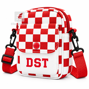Custom Delta Sigma Theta Sorority Crossbody <b>Bag</b> with Embroidered Logo Front red <b>White</b> button Closure Casual Daily use for Female - Product Image 2