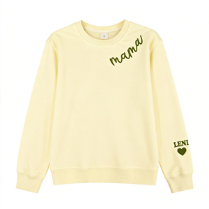 Sudadera Personalizada con Cuello Redondo para Mujer, Regalo de Cumpleaños para Mamá o Abuela, Sudadera con Nombre/Apellido y Fecha Bordados - Product Image 1
