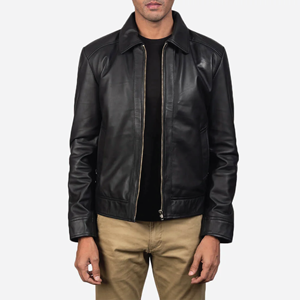 Chaqueta Elegante para Hombre con Cuello, de Piel de Oveja Auténtica, con Forro de Poliéster, Cierre de Cremallera, Abrigo de Invierno Cálido y Cómodo - Product Image 1