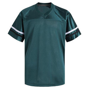 เสื้อยืดคอกว้างแขนสั้นทรงสปอร์ตสำหรับผู้ชาย สีเขียวล้วน ระบายอากาศได้ดี ผลิตจากผ้าโพลีเอสเตอร์ถัก ทรงปกติ - Product Image 1
