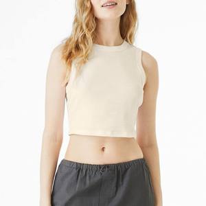 Custom Womens Crop Tank <b>Top</b> Sleeveless Gym Fitness Workout Yoga High Neck Breathable Activewear Custom OEM Wholesale - Product Image 5