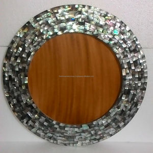 Miroir mural décoratif rond en os incrusté, style luxe moderne, pour la maison, le bureau et le salon, installation facile à accrocher - Product Image 5