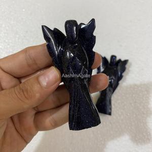 รูปปั้นนางฟ้าบลูโกลด์สโตน 3 นิ้ว |   รูปปั้นนางฟ้าแกะสลักด้วยมือ |   ของขวัญบำบัดจากคริสตัลแองเจิล |   ผู้จัดจำหน่ายสินค้าขายส่งจำนวนมาก - Product Image 3