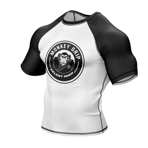 Fournisseur OEM de vêtements de sport et de fitness, T-shirts de pratique d'arts martiaux ajustés, Équipement de Jiu Jitsu, Rashguard de compression à faible MOQ - Product Image 5