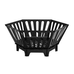 Brasero de Metal con Pantalla Antichispas, Negro, Diseño Perforado, Brasero Redondo para Exteriores con Soporte A9 - Product Image 6
