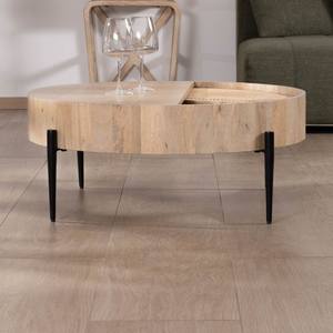 Table basse ronde Vandana Golden Core avec plateau pivotant en rotin Loopie diamètre 80 cm - Product Image 2