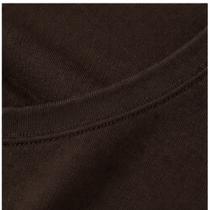 Camiseta Asimétrica Oversize de Manga Corta y Cuello Redondo para Mujer, Color Marrón Oscuro, WTS-0058 - Product Image 6