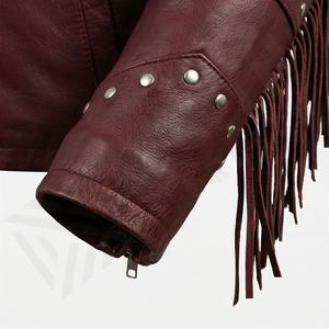 Veste de moto en cuir pour homme NAI-0511A, coupe classique, tendance été, avec fermeture éclair et rembourrage en polyester, couleur personnalisable. - Product Image 6