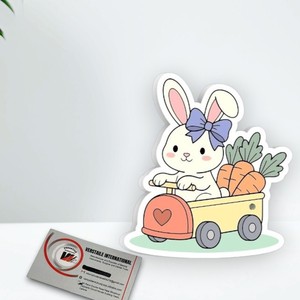 Bunny with Carrot <b>Cart</b> Solid Diamond Square Shape Magnetic Eyelash Extension Palette Heart Flower Acrylic Lash Tile Beauty <b>Tool</b> - Product Image 2