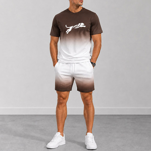 Conjunto Deportivo de Dos Piezas con Logotipo Personalizado, Estampado en Degradado, Secado Rápido, Transpirable, Sublimado, Ligero e Informal para Verano - Product Image 4