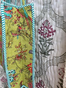Sac fourre-tout en coton kaki foncé pour femmes avec broderie florale, style bohème, ouvert sur le dessus, sac de shopping pour femmes toutes saisons - Product Image 3