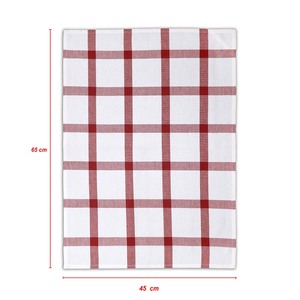 Paños de cocina blancos y rojos con diseño a cuadros teñidos con hilo, paño de cocina de algodón al precio más bajo - Product Image 5