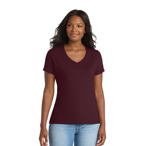 Camiseta de Cuello en V para Mujer, Superventas, Tejido Transpirable de Mezcla de Algodón, Manga Corta, Básica, Marca Privada, Venta al Por Mayor de Fábrica - Product Image 3