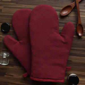 100% Cotton Extra Long Double Oven Mitts <b>Heat</b> Resistant Custom Printed Kitchen Gloves - Product Image 1