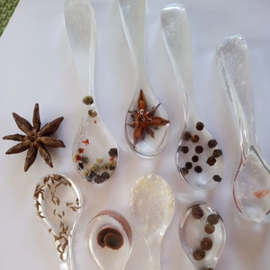 Resin Spoons Handmade Salad Servers From India for Sale in Bulk Wholesale Multicolor Resin Utensils - Product Image 1