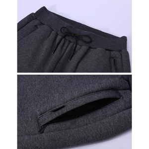 Wholesale Men's Dark Gray Fleece Jogger Sweatpants Elastic Waist <b>Drawstring</b> Side Pockets Casual Winter Joggers Heavyweight - Product Image 5