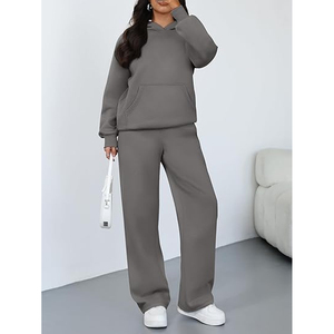 Conjunto Deportivo Informal para Hombre, Sudadera con Capucha Transpirable de Forro Polar y Pantalones Jogger con Material de Poliéster/Algodón, Cierre con Cordón para la Temporada de Invierno - Product Image 3