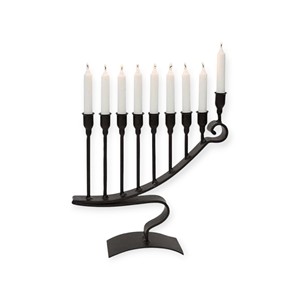 Chandelier à neuf branches en métal noir, base incurvée, décoratif pour table, éclairage festif et d'ambiance pour la maison - Product Image 1