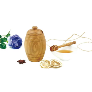 Pots à miel en bois écologiques faits à la main au Vietnam avec couvercles et cuillères à miel pour la décoration de la cuisine à la maison - Product Image 2