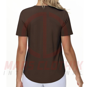 Nuevas camisetas deportivas de moda para mujer, camisetas de cuello redondo y manga corta para verano, camisetas de gimnasio al por mayor. - Product Image 3