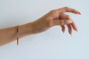Luxury Rainbow Sapphire Tennis <b>Bracelet</b> 14K White Gold Multi Color Gradient <b>Gemstone</b> Tennis <b>Bracelet</b> For Women - Product Image 2