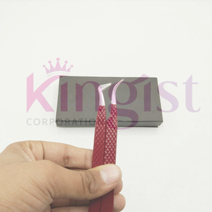 Pinzas de Fibra para Extensión de Pestañas Blancas y Moradas en Oferta, Aplicador de Pestañas Color Oro Rosa, Juego de 2 Pinzas para Extensión de Pestañas con Caja - Product Image 5