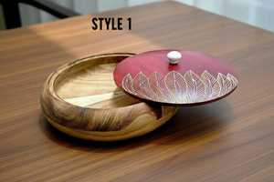 Wooden Chapati <b>Storage</b> Hotpot <b>Box</b> Insulated Roti Serving Container Kitchenware Handmade Rustic Style Food Warmer Organizer - Product Image 1