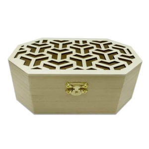 Wholesale Hexagon Wooden Wooden <b>Box</b> With Laser Cut Carved Lid Custom Logo Small Antique Wood <b>Trinket</b> Gift Packaging <b>Box</b> On Sale - Product Image 2